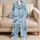 Cute Blue Koala Bedtime Outfit for Girls, Heart Motif for Cozy Home and Calm Rest Days Satin Pajamas Set - 5