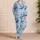 Cute Blue Koala Bedtime Outfit for Girls, Heart Motif for Cozy Home and Calm Rest Days Satin Pajamas Set - 4