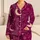 Plum Crescent Moon And Ivory Star Sleepover Style For Cozy Feminine Nights At Home Satin Pajamas Set - 1