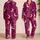 Plum Crescent Moon And Ivory Star Sleepover Style For Cozy Feminine Nights At Home Satin Pajamas Set - 2