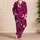 Plum Crescent Moon And Ivory Star Sleepover Style For Cozy Feminine Nights At Home Satin Pajamas Set - 4