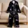 Black Butterfly Heart Lounge Outfit For Cozy Nights At Home For Women And Teens Daily Satin Pajamas Set - 5