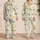 Scattered Dinosaur Safari for Cozy Spring Nights, Kids Nursery Gift for Little Ones Satin Pajamas Set - 2