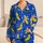 Cheeky Banana Characters on Cobalt Blue For Cozy Summer Bedtime For Kids Lounging Satin Pajamas Set - 1