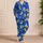 Cheeky Banana Characters on Cobalt Blue For Cozy Summer Bedtime For Kids Lounging Satin Pajamas Set - 4