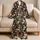 Charcoal Cat Face Cozy Night Style for Cat Lovers, Lounging, and Gift Giving at Home Satin Pajamas Set - 5