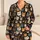 Charcoal Cat Face Cozy Night Style for Cat Lovers, Lounging, and Gift Giving at Home Satin Pajamas Set - 1