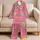 Retro Sunset Ocean Sleep Set For Summer Nights, Teens And Coastal Vacation Getaways Satin Pajamas Set - 5