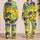 Lemon Yellow Graffiti Splash Lounge Wear For Teens And Tweens For Cozy Nights At Home Satin Pajamas Set - 2