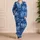 Blue Palm Fronds And Tropical Leaves For Summer Vacation Getaways Gift For Teenagers Satin Pajamas Set - 4