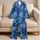 Blue Palm Fronds And Tropical Leaves For Summer Vacation Getaways Gift For Teenagers Satin Pajamas Set - 5