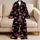 Black Heart And Love Motif Lounge Set For Cozy Nights In At Home For Teen Girls Daily Satin Pajamas Set - 5