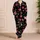 Black Heart And Love Motif Lounge Set For Cozy Nights In At Home For Teen Girls Daily Satin Pajamas Set - 4