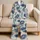 Vintage Tropical Palm Resort Lounge Set For Warm Weather Vacation Relaxation For Teens Satin Pajamas Set - 5