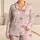 Blush Pink Bow And Stripe Spring Lounge Look For Cozy Home Nights And Gift Giving Satin Pajamas Set - 1