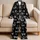 Black Bow And Heart Motif For Cozy Nights, French Retro Home Style, Gift Giving Satin Pajamas Set - 5