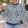 Indigo Blue Botanical Florals for Cozy Autumn Outings and Everyday Cottage Style All-over Print Knitted Sweater - 5