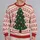Evergreen Tree and Folk Chevrons for Cozy Holiday Gatherings and Winter Cheer All-over Print Knitted Sweater - 2