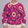 Oversized Magenta Daisy Blooms For Colorful Autumn Outings And Everyday Wear For Women All-over Print Knitted Sweater - 2