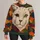 Feline Face Patchwork Art for Bold Autumn Outfits and Everyday Creative Style All-over Print Knitted Sweater - 1