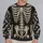 Ivory Skeleton Bones on Charcoal for Halloween Nights and Alternative Style All-over Print Knitted Sweater - 2