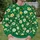 Emerald Green Wildflower Blooms for Garden Walks and Relaxed Everyday Style All-over Print Knitted Sweater - 6
