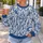 Blue And White Porcelain Scrollwork For Elegant Autumn Winter Outings All-over Print Knitted Sweater - 5