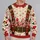 Candy Maker Peppermint Belt and Candy Cane Holiday Look for Christmas Sweet Shop Fans All-over Print Knitted Sweater - 2
