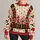 Candy Maker Peppermint Belt and Candy Cane Holiday Look for Christmas Sweet Shop Fans All-over Print Knitted Sweater - 1