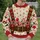 Candy Maker Peppermint Belt and Candy Cane Holiday Look for Christmas Sweet Shop Fans All-over Print Knitted Sweater - 6