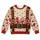 Candy Maker Peppermint Belt and Candy Cane Holiday Look for Christmas Sweet Shop Fans All-over Print Knitted Sweater - 4