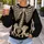 Realistic Ivory Skeleton Bones for Halloween Parties and Spooky October Celebrations All-over Print Knitted Sweater - 5