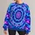 Blue Violet Mandala Tie-Dye for Bohemian Spring and Autumn Everyday Style for Women All-over Print Knitted Sweater - 1
