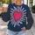 Radiant Pink Heart with Sunburst Rays for Everyday Romantic Casual Style and Gift Giving All-over Print Knitted Sweater - 5