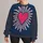 Radiant Pink Heart with Sunburst Rays for Everyday Romantic Casual Style and Gift Giving All-over Print Knitted Sweater - 1