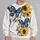 Blue Butterfly Sunflower Garden for Spring Outings and Everyday Wear All-over Print Knitted Sweater - 2