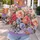 Pink and Blue Rose Garden for Romantic Spring Style and Everyday Floral Lovers All-over Print Knitted Sweater - 5