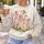 Playful Spotted Piglets in a Farmyard Scene for Relaxed Country Living and Animal Lovers All-over Print Knitted Sweater - 5