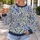 Blue And Lavender Floral Botanical Motifs For Relaxed Everyday Outfits All-over Print Knitted Sweater - 5