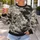 Monochrome Mountain Pavilion Landscape for Artful Everyday Wear All-over Print Knitted Sweater - 5