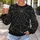 Monochrome Spiderweb Motif for Dark Autumn Streetwear and Everyday Layering All-over Print Knitted Sweater - 5