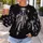 Purple Skeleton Bones and Cross for Halloween Parties and Spooky Season Celebrations All-over Print Knitted Sweater - 5
