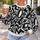 Monochrome Graffiti Letter Collage for Bold Streetwear and Creative Everyday Style All-over Print Knitted Sweater - 5