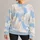 Blue Sky and White Cloud Shapes for Relaxed Commuting and Everyday Casual Wear All-over Print Knitted Sweater - 1