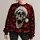 Santa Hat Skull and Snowflakes for Festive Holiday Parties and Seasonal Celebrations All-over Print Knitted Sweater - 1