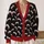 Dripping Blood Vampire Fangs for Halloween Parties and Spooky Fall Layering All-over Print Knitted Cardigan - 2