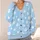 Powder Blue Hearts and Daisies for Cheerful Everyday Spring and Weekend Style All-over Print Knitted Cardigan - 4