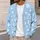 Powder Blue Hearts and Daisies for Cheerful Everyday Spring and Weekend Style All-over Print Knitted Cardigan - 5