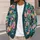 Impressionist Teal Wildflowers for Cozy Autumn Outings and Everyday Layering All-over Print Knitted Cardigan - 5
