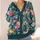 Impressionist Teal Wildflowers for Cozy Autumn Outings and Everyday Layering All-over Print Knitted Cardigan - 4